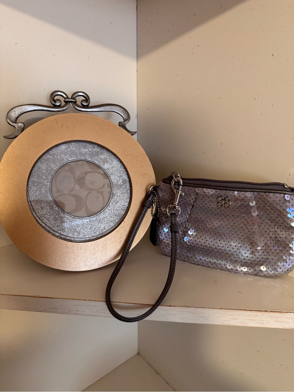 Coach Sequin Wristlet in Shimmering Tones